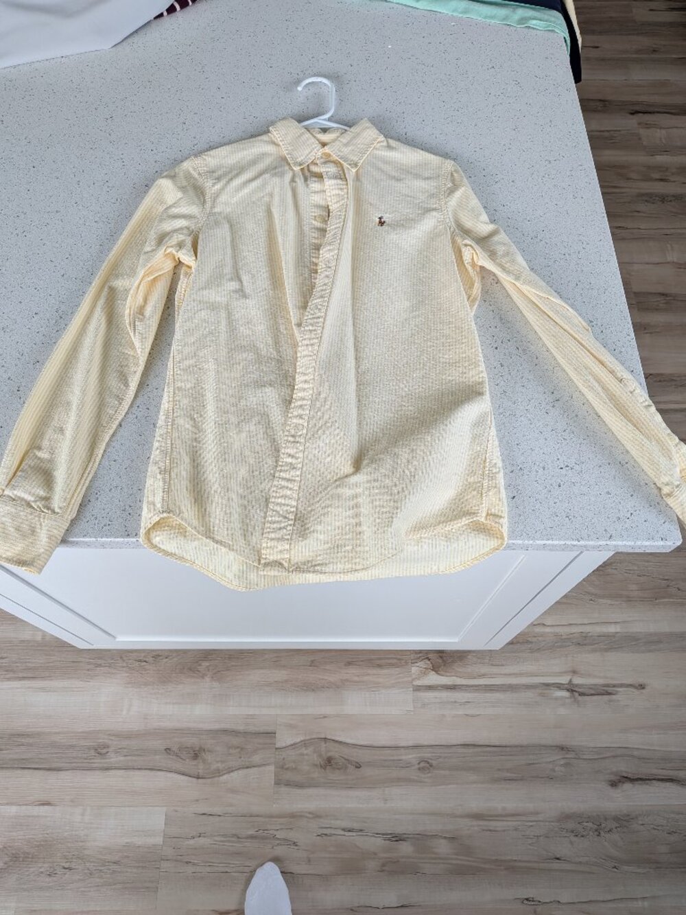 Polo Ralph Lauren Custom Fit Striped Oxford Shirt - Small - Yellow/ White